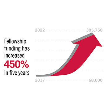 PI fellowship graphic showing increase