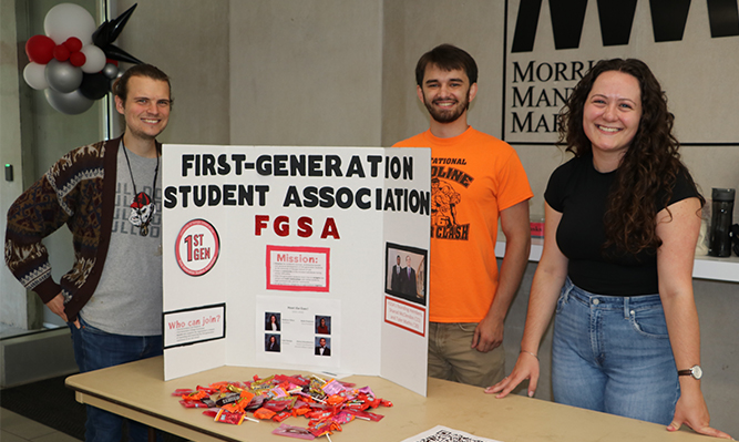 three first-generation student association students