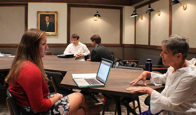 students in mediation clinic with professor Lanier